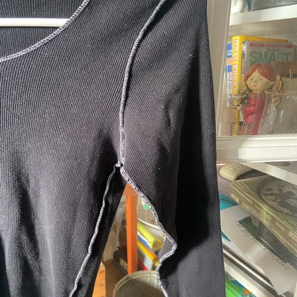 Brandy Melville Women’s Small Black & white Stitching Top - Picture 3 of 4